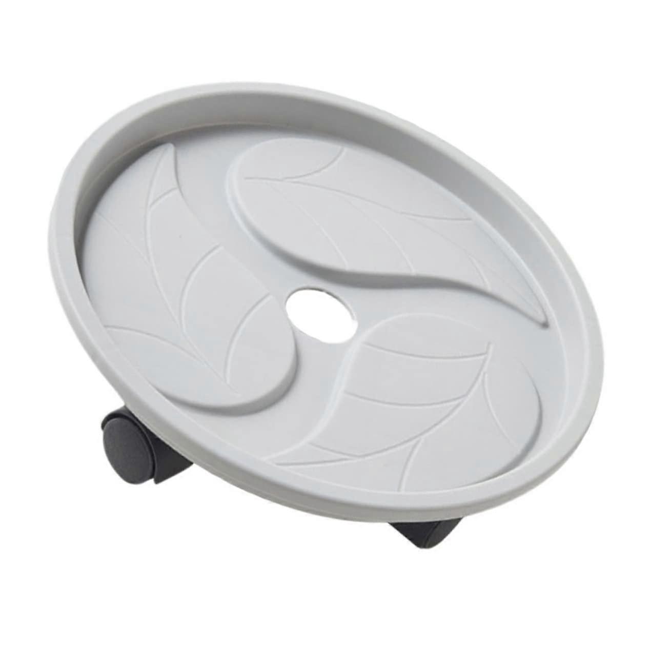 Thickened Plastic Tray Plant Saucer with Removable Flower Pusher Roller Base for Grey Flower Pots, Durable and Versatile