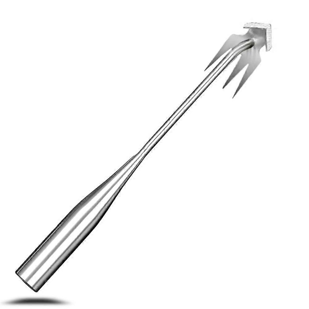 Weeding hoe for gardening, Manual weed puller with long handle, Stainless steel weeding tool for weed removal