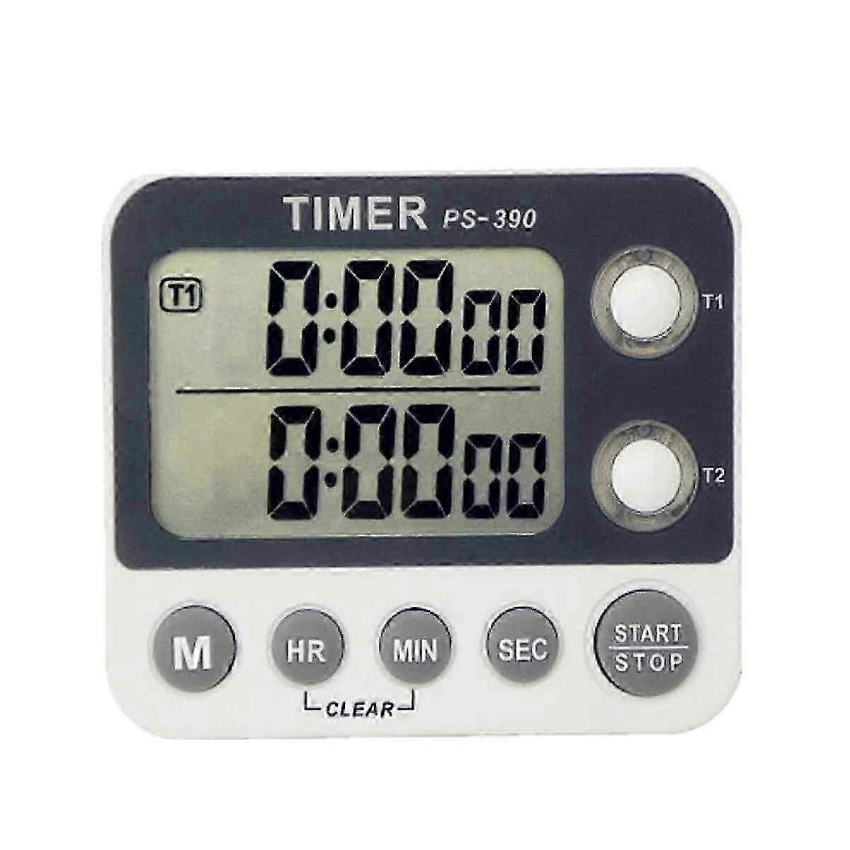 Multi-Channel Kitchen Timer with Countdown Reminder & Adjustable Volume - Silent Second Button for Perfect Cooking Precision
