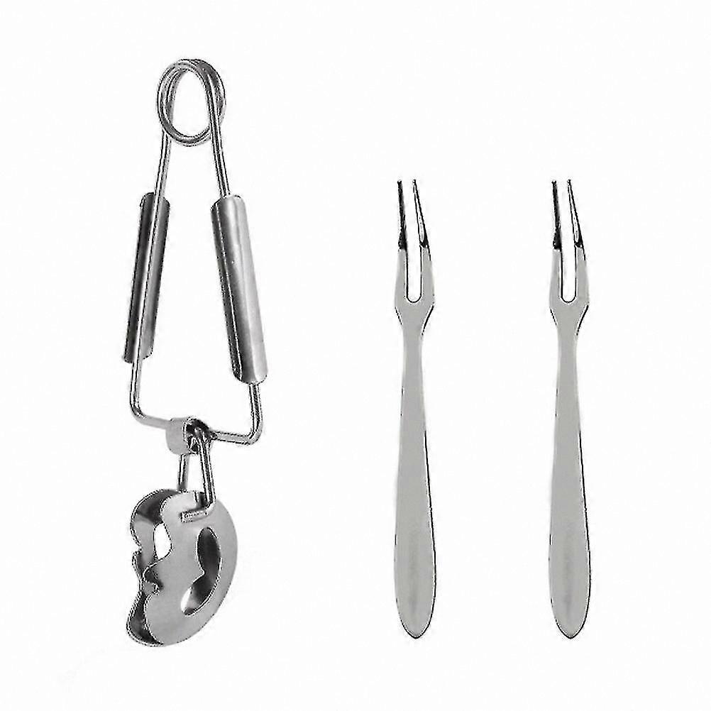 Snail Forks and Tong Set - Durable Stainless Steel Utensils for Easy Use