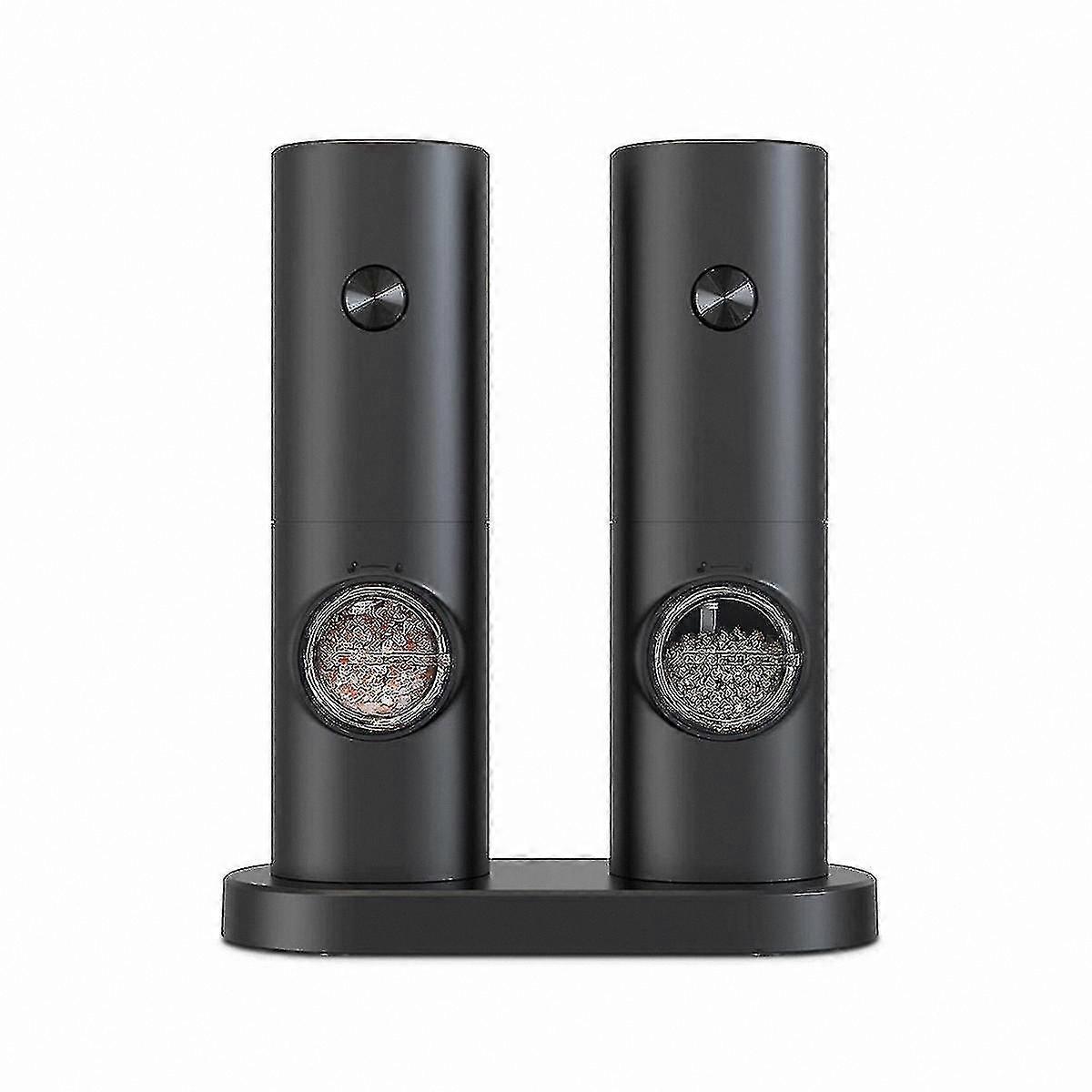 Adjustable Electric Spice Grinder Set, Battery-Powered Mill with 5 Coarseness Settings and Base