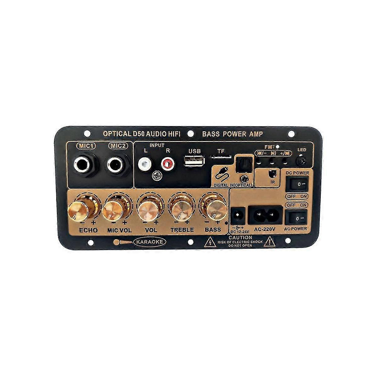 Enhanced D50 Subwoofer Power Amplifier Board with Optical Audio & Bluetooth EU Plug