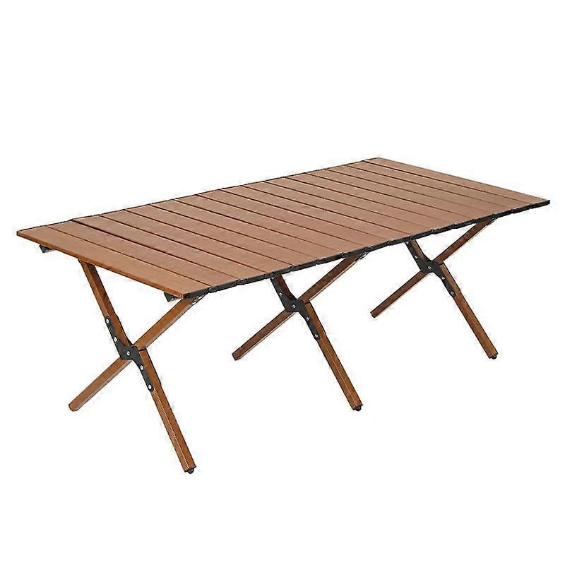 Portable Folding Camping Table Aluminum RollUp Picnic Table Adjustable Height Fits 46 People