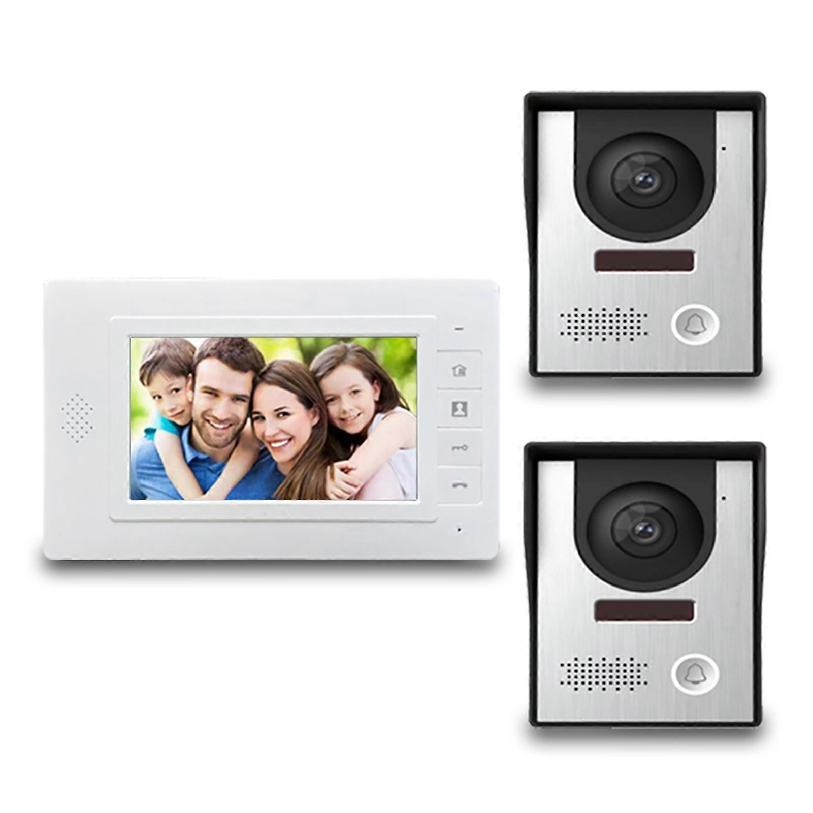 Wired Video Doorbell Camera with 7in Display Night Vision App Control for Home Security