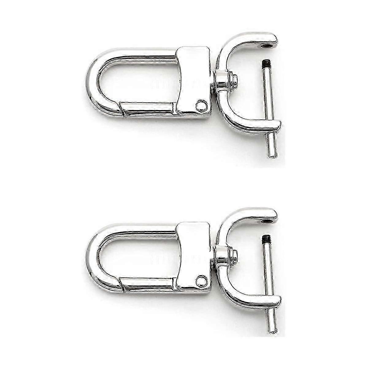 2pcs Removable Snap Hook Swivel Buckle With Screw Rod Bag Strap Hardware Replacement (silver)Silver SZRH A-DS