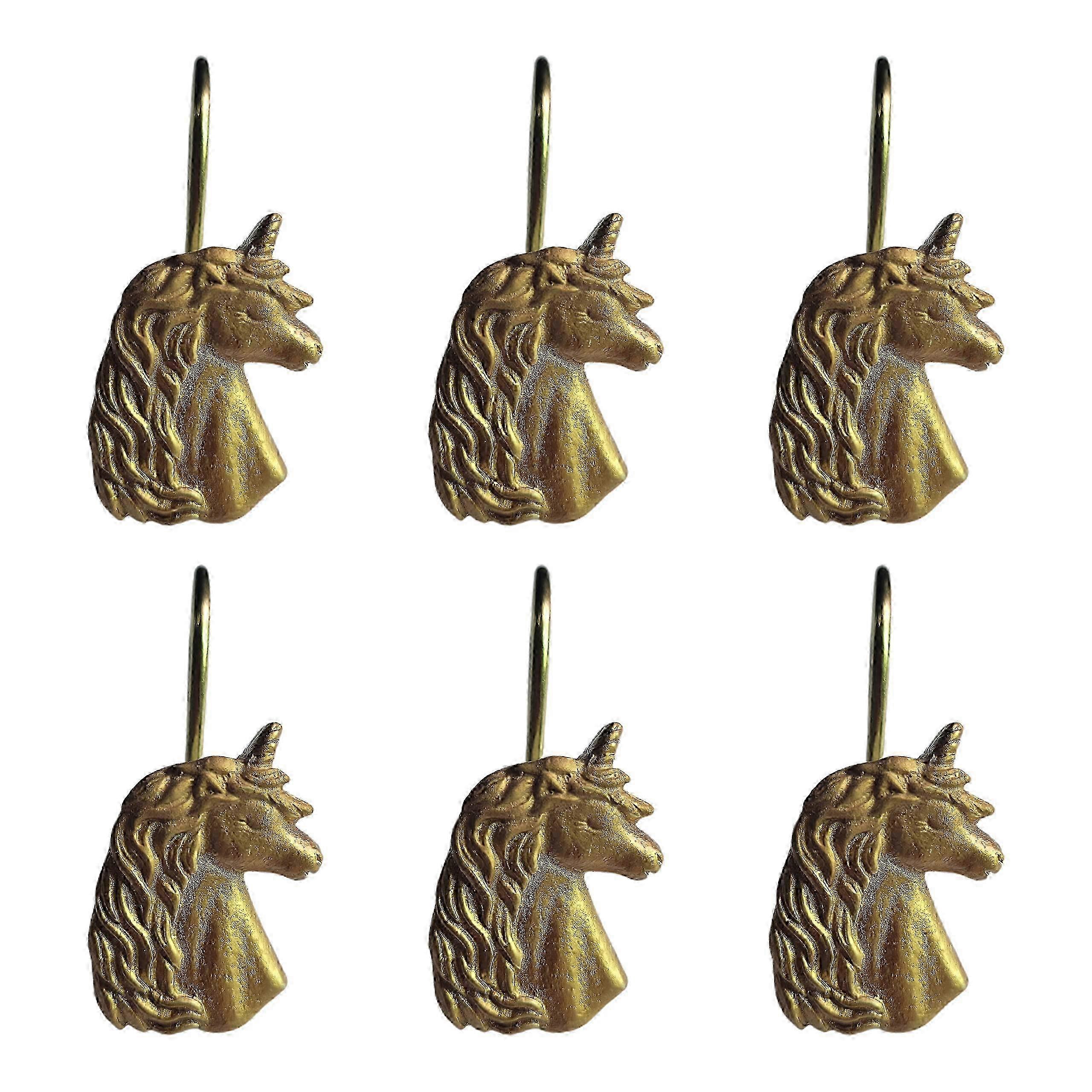 12 Pack Rust-Resistant Shower Curtain Hooks for Unicorn-Themed Bathrooms - Durable Metal Hooks Set