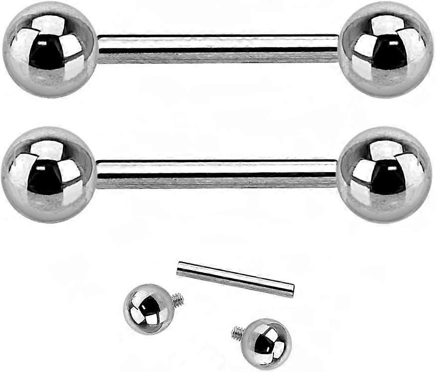 - G23 Implant Grade Solid Titanium Internally Threaded Barbells, Sold as a Pair