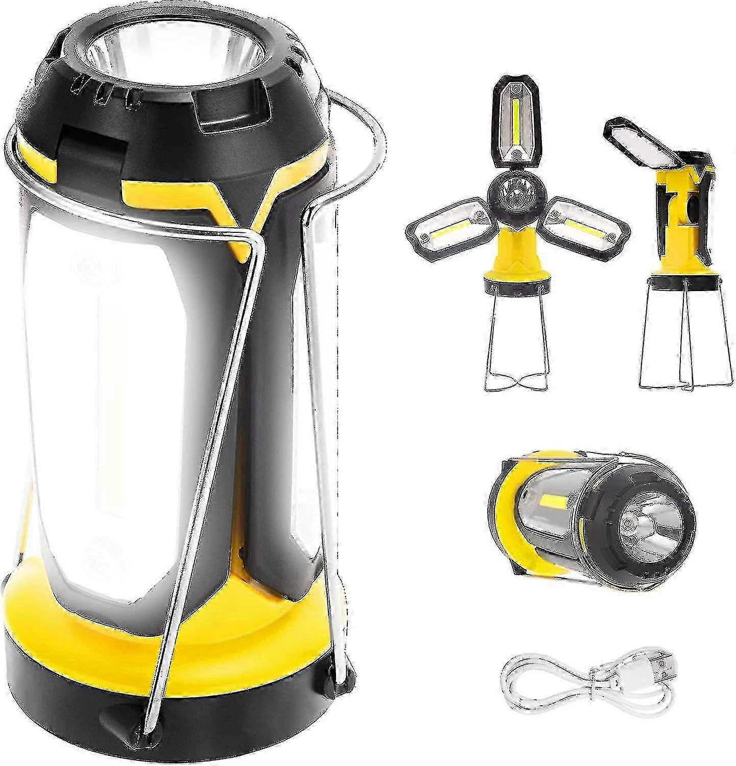 Outdoor USB Rechargeable LED Lantern with 6 Light Modes, Waterproof IP66 Rating, 1200mAh Power Bank, and Night Fishing Compatibility