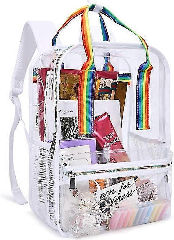 Clear Backpack Heavy Duty PVC Clear Backpack Rainbow - Large