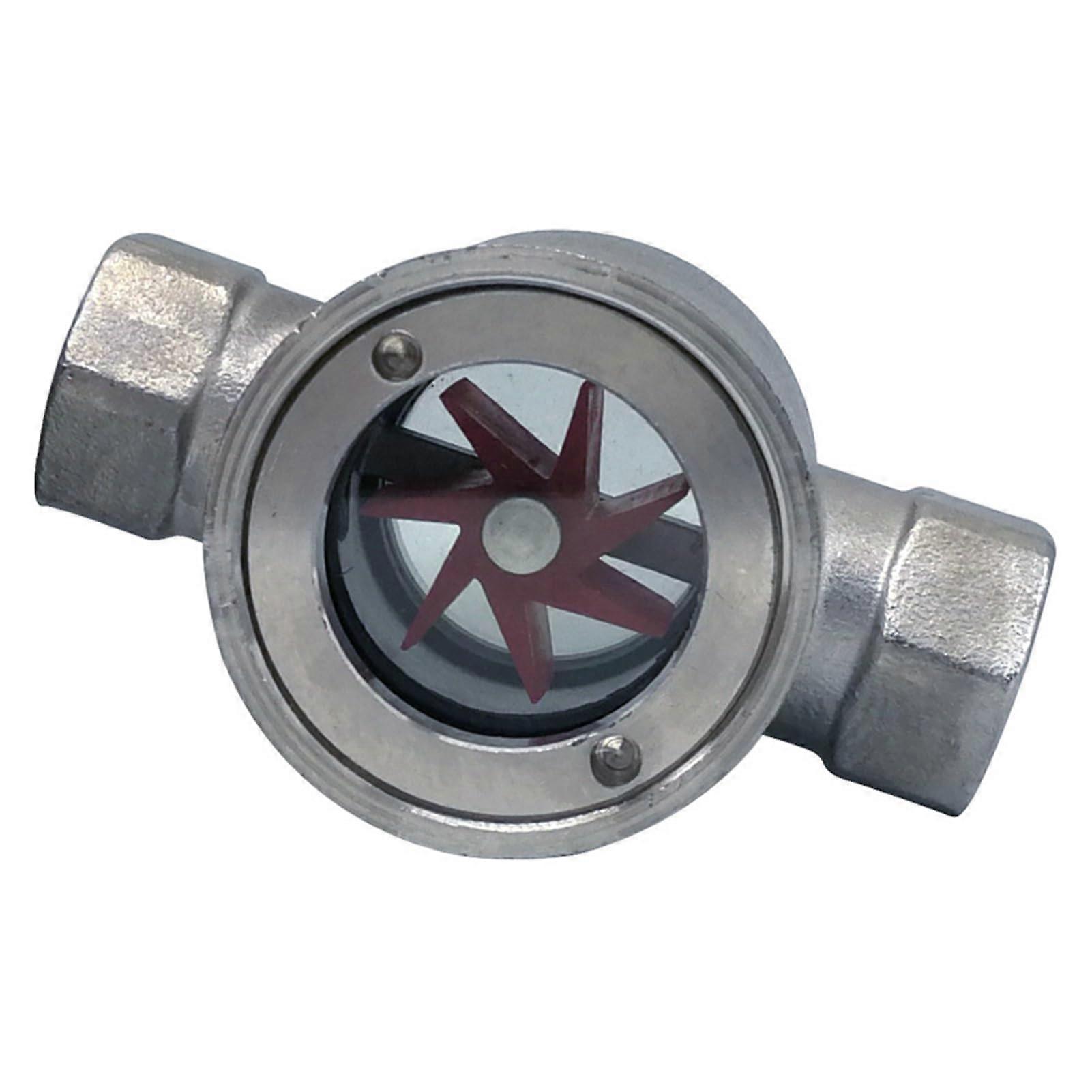 304 Stainless Steel Window Sight Glass Flow Indicator With Impeller, 1/2 In BSPT Female Thread  Flow Monitoring