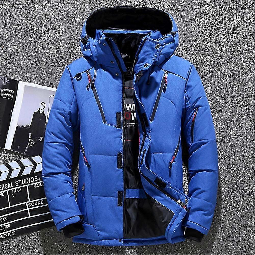 Men's Windproof Down Coat Hooded Winter Parker Padded Jacket with M...