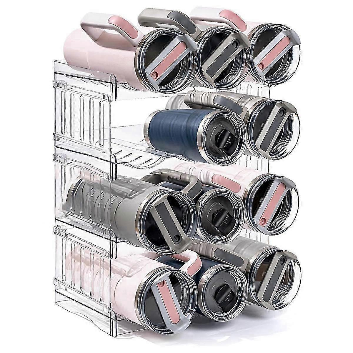 Stackable Bottle Rack Holder for Fridge, Cabinet, and Kitchen Organization