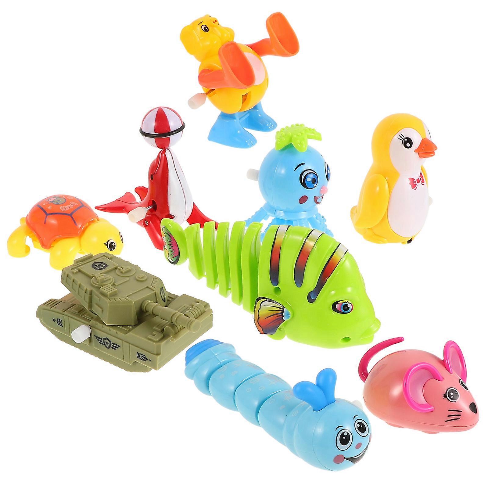 9pcs Kids Wind Up Animal Toys Fun Cartoon Educational Party Favors Great Gift (Color and Style)