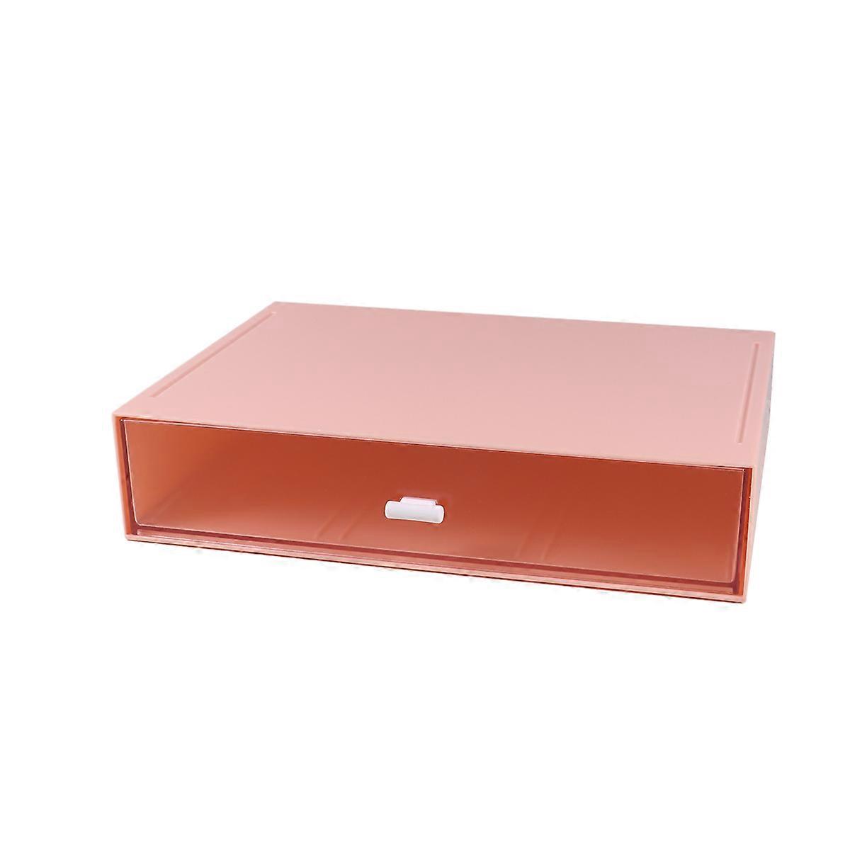 Pink Desktop Storage Box Drawer Style for Storage Multi-Functional Organizer