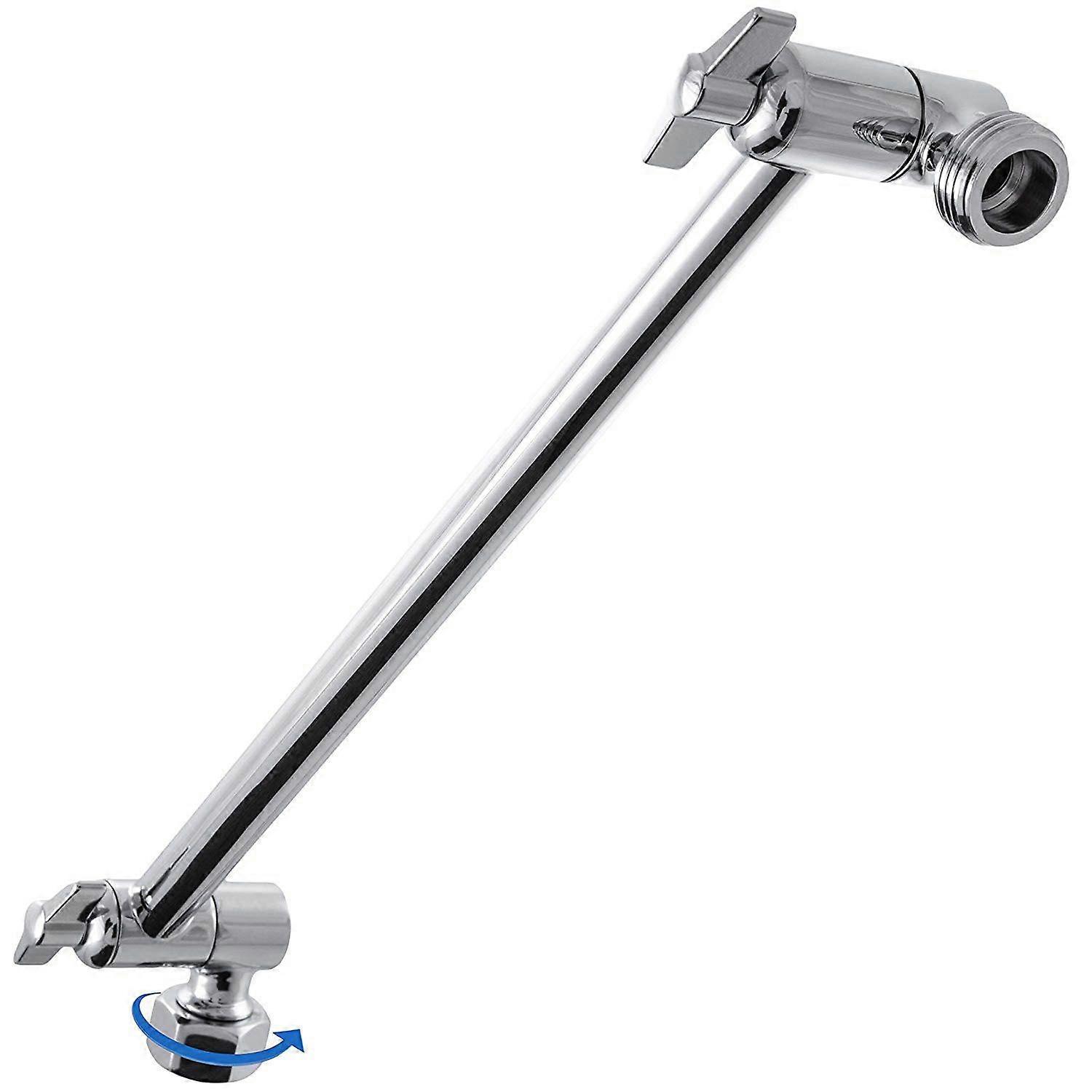 Adjustable Shower Arm Extension By, Brass Shower Head Extension Arm with High Chrome Finish 11+ Inc