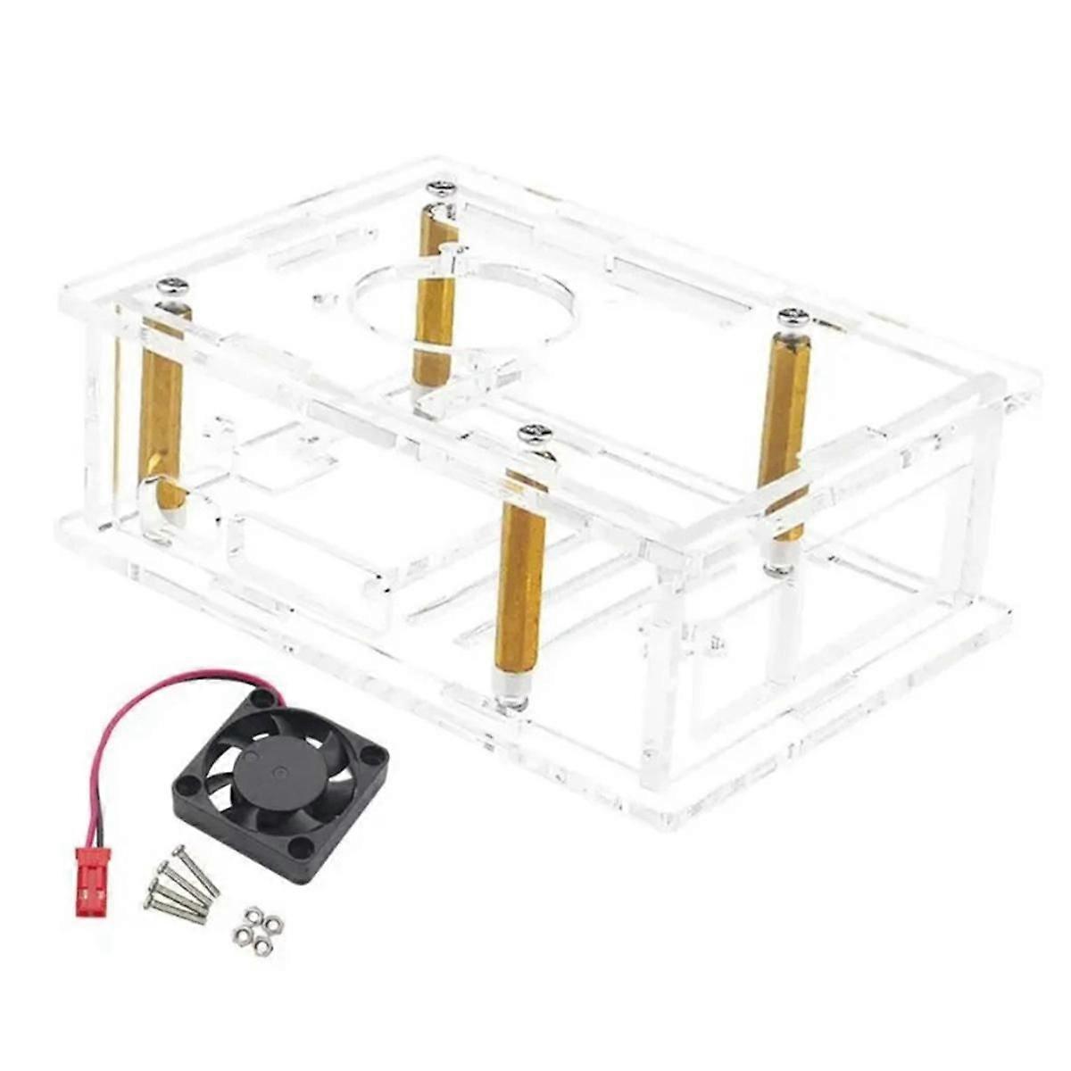 Per 5 Custodia in acrilico Custodia trasparente con ventola di raffreddamento per Pi 5 C