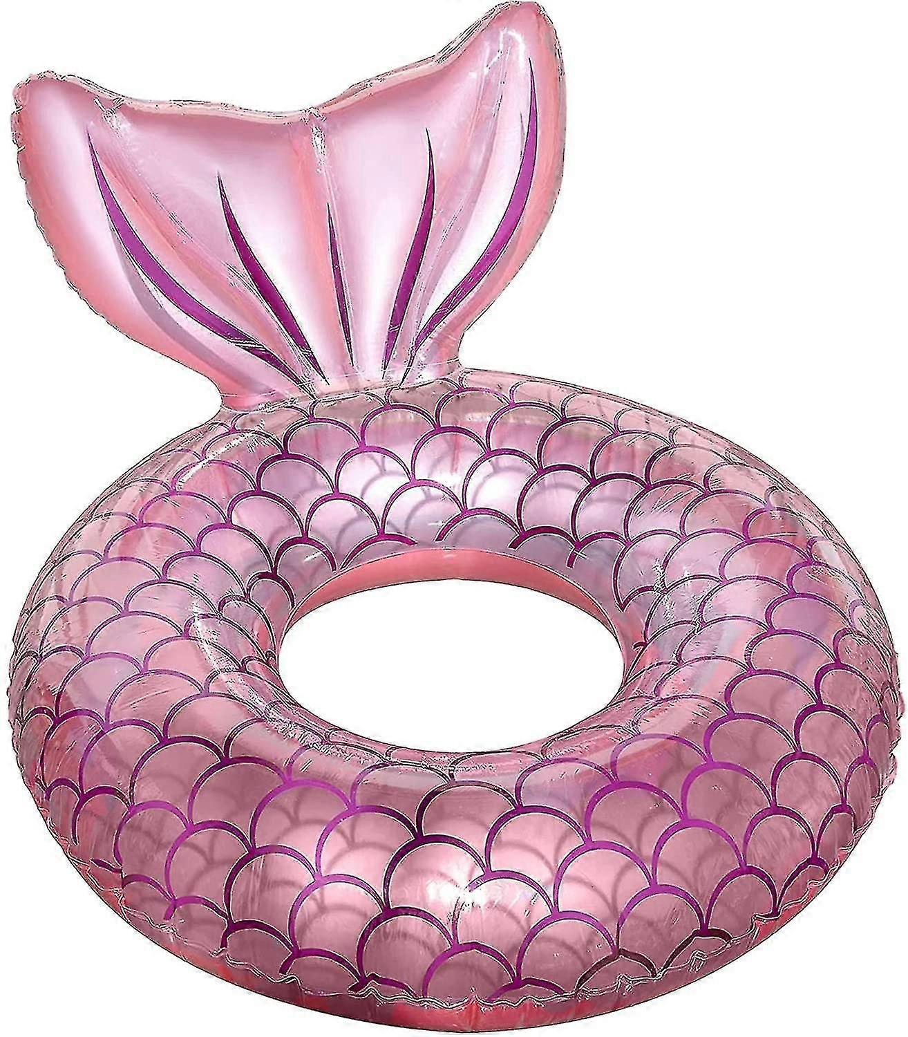 Mermaid Pool Float, Inflatable Mermaid Swimming Ring Floating Bed Float Pool, Mermaid Tail Tube Flashing Water Party Adult Summer Beach Pool Float-dwd