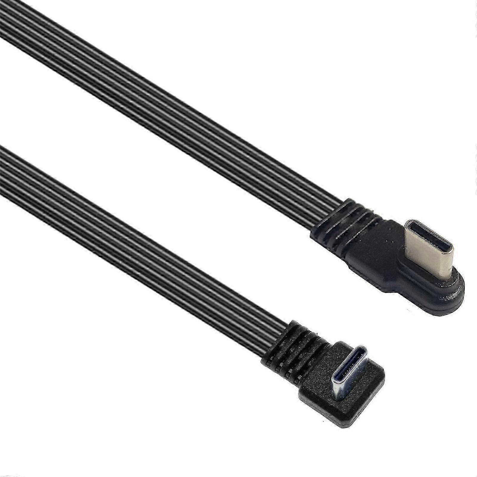 45W Type C USB C Fast Charging Cable for Phone Laptop 90 Degree Right Angle Elbow Charging Data Transfer Cable Multicolor