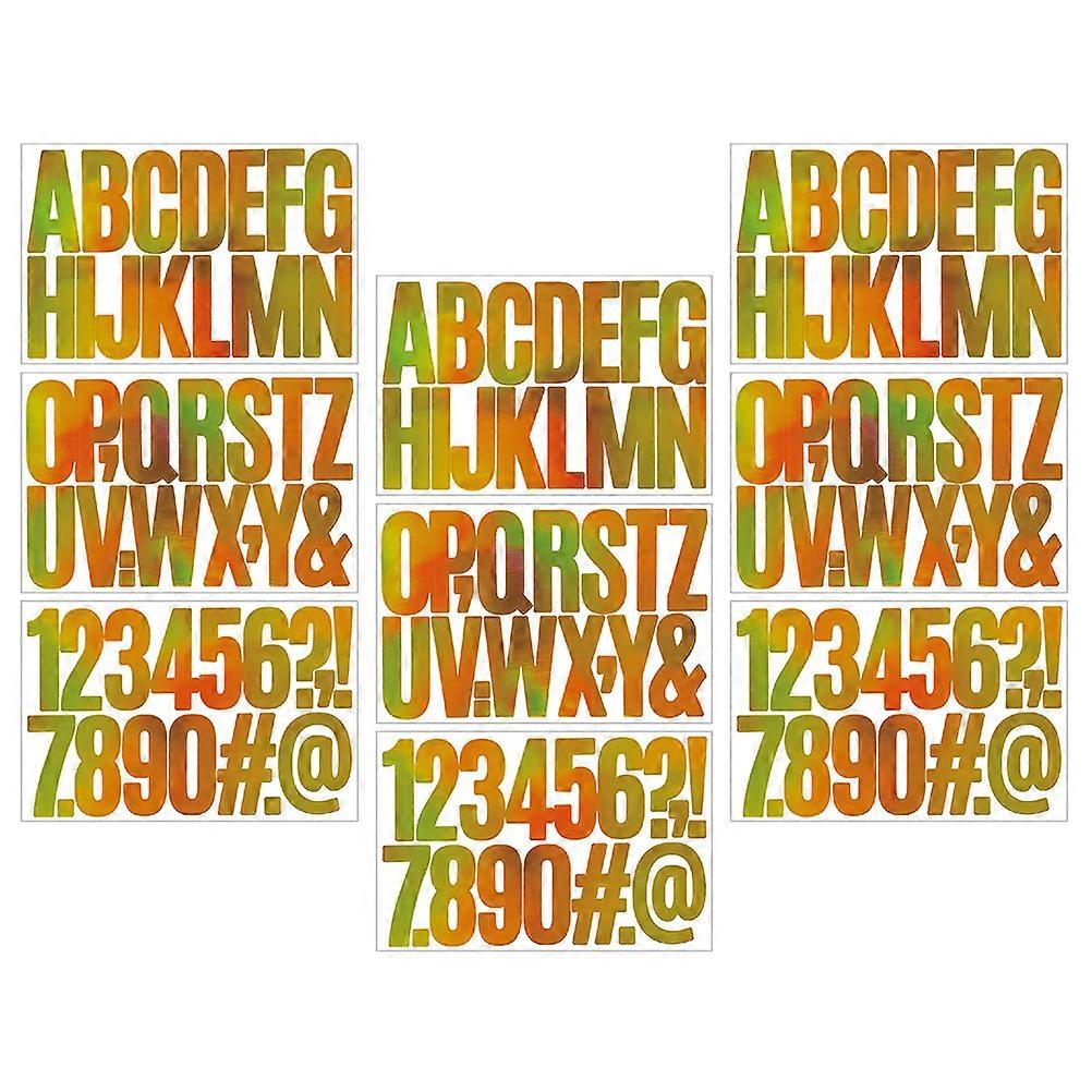 Letter and Number Stickers Vinyl Golden Alphabet and Number Pattern for Mailbox 9sheets