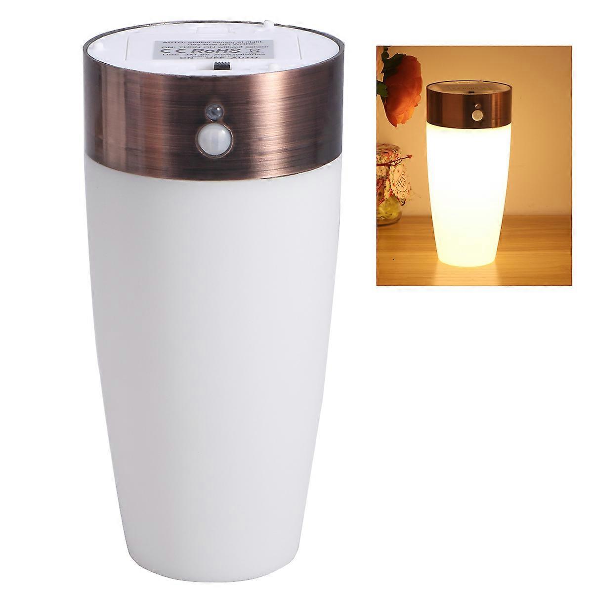 Vintage Metal Motion Sensor Lamp, Battery Operated Wireless Night Light for Bedroom, Hallway, or Home Use – Lightweight & Portable with 3 Lighting