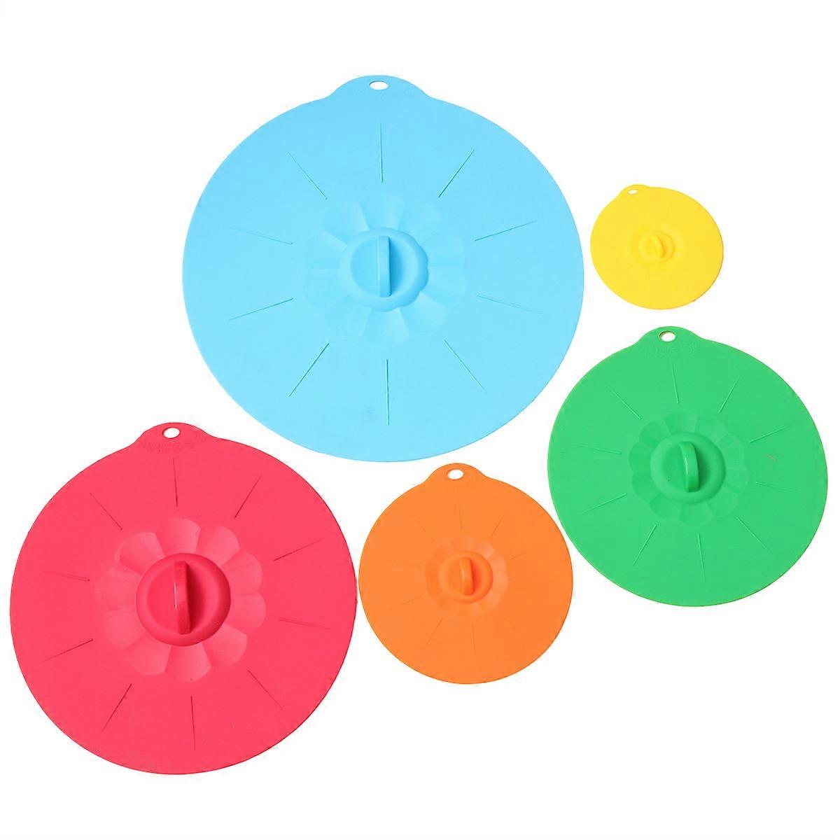 Silicone Sealed Lid Pot Lids for Kitchen Use 5Pcs Airtight Sealed Bowl Cover