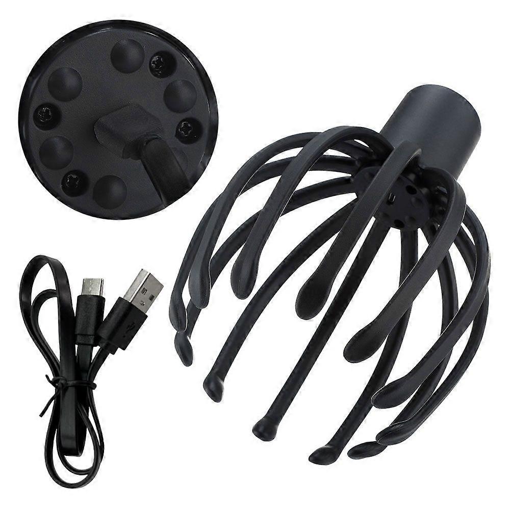 Electric Scalp Massager with 3 Modes, 360 Degree Head Massager, Cordless Portable Head Scratcher for Stress Relax(Black)
