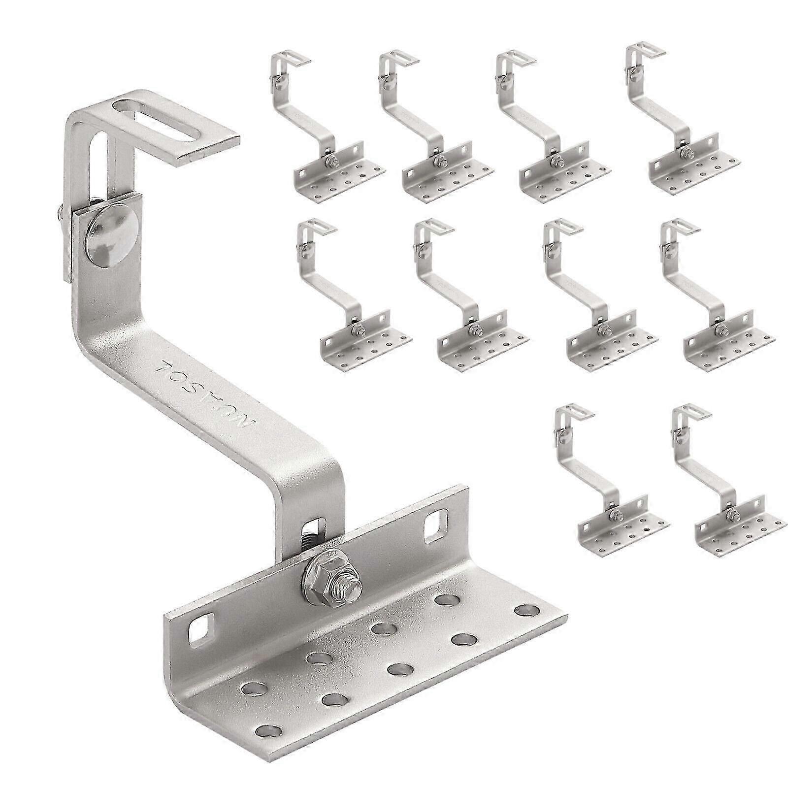 10x A2 takkrokar 3-vägs justerbar-A2 rostfritt stål 1.4016 / PV solceller / sol cs