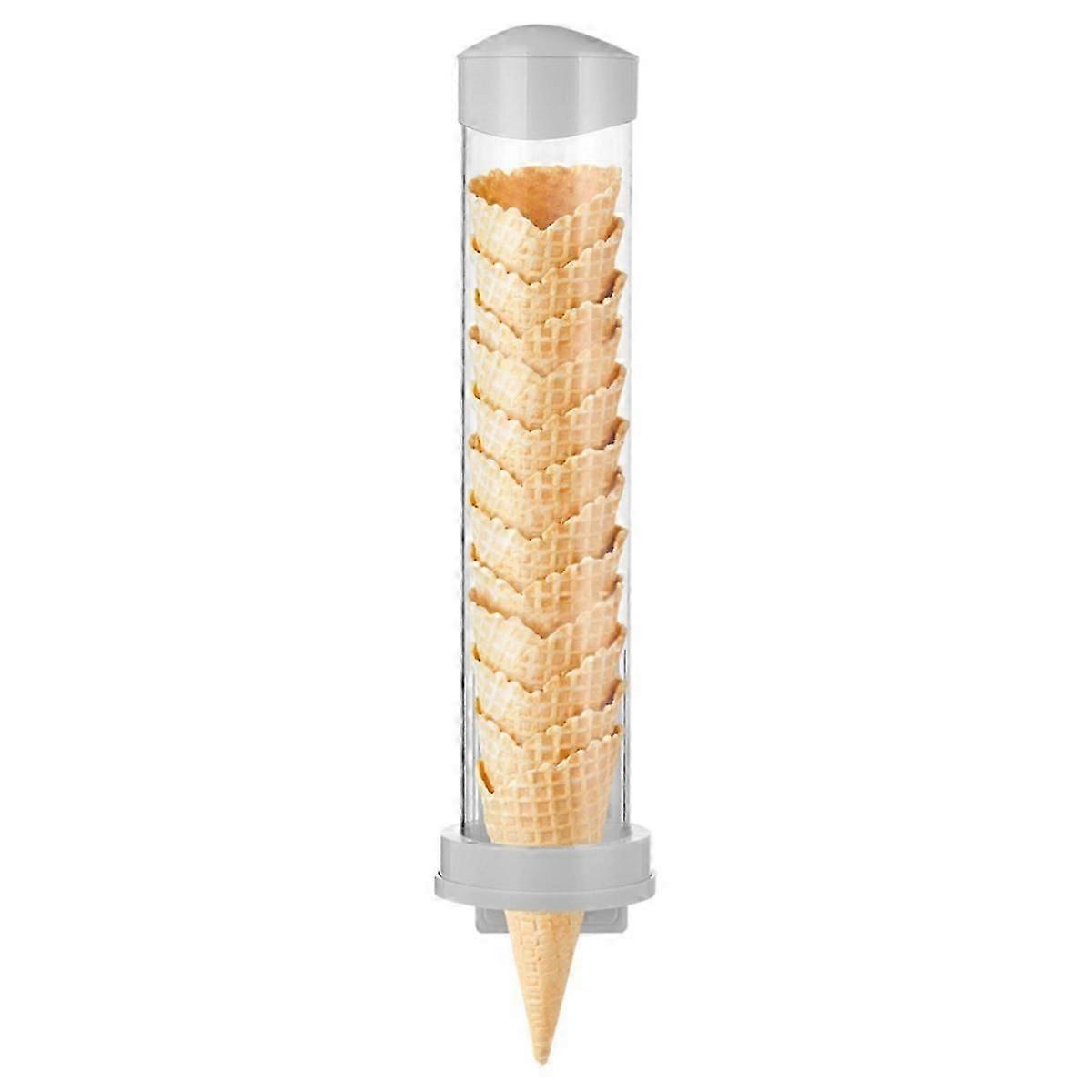 Ice Cream Cone Dispenser Waffle Cone Holder Plastic Waffle Cone Storage Tube With Magnetic Plate Ad