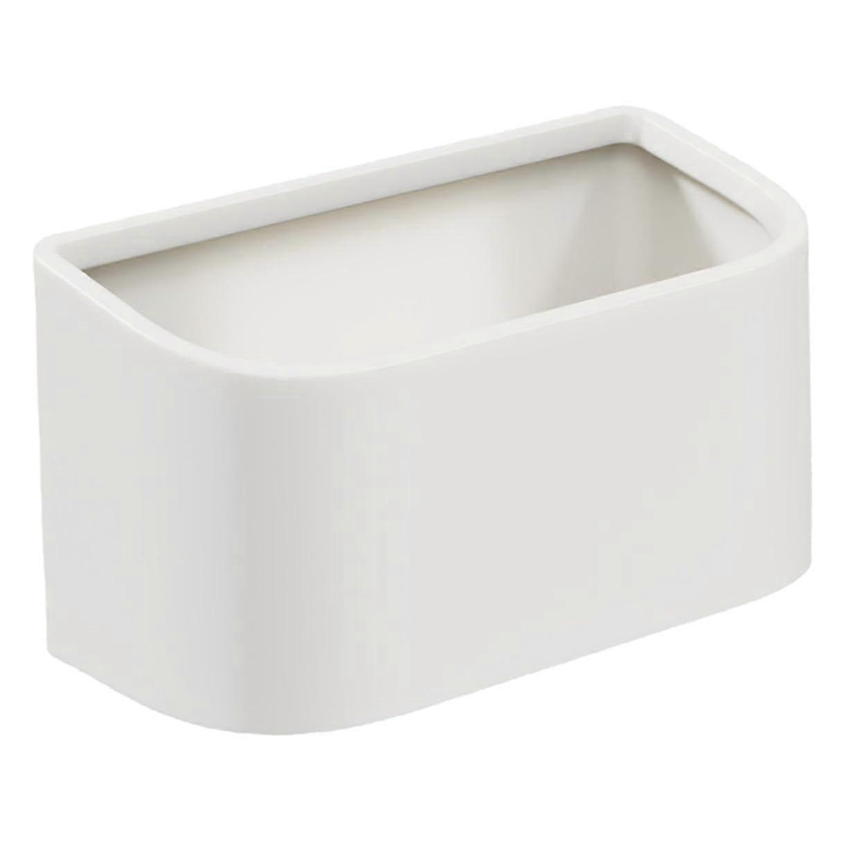 Wall Mounted Kitchen Trash Can Hanging Waste Basket No Lid Space Saving PP Material White