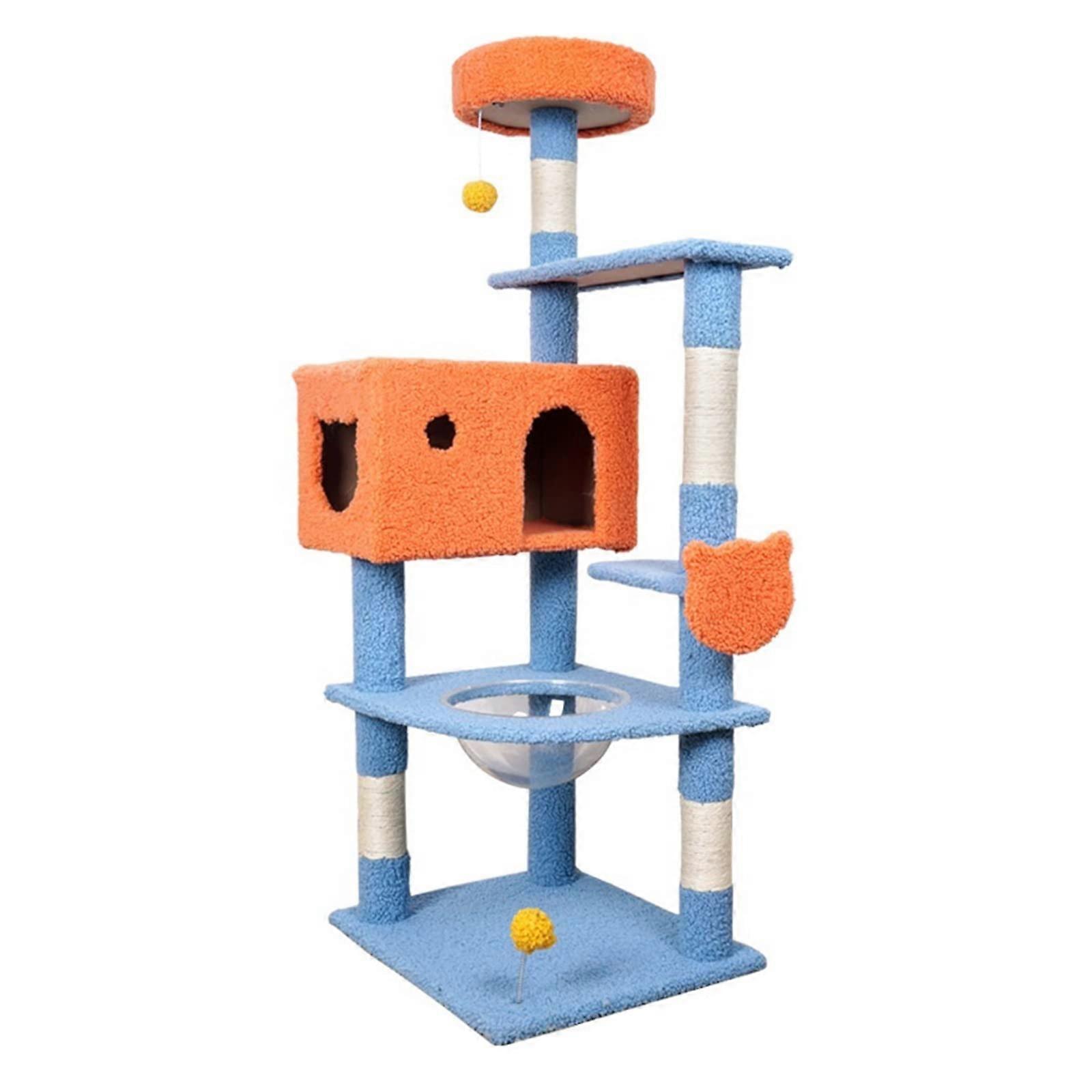 Cat Tree Climbing Frame, Cat Scratching Post, Pet Toy, Grey, Model F, Climbing Tree