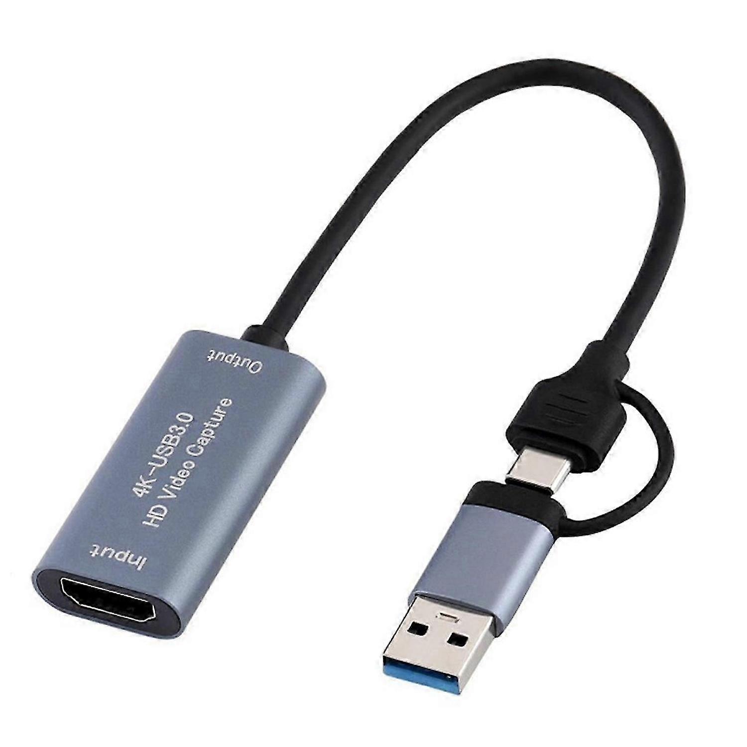 USB3.0 Video Capture Card 4K -Compatible to USB Type C Video Game Recorder Card for Gaming Live Streaming