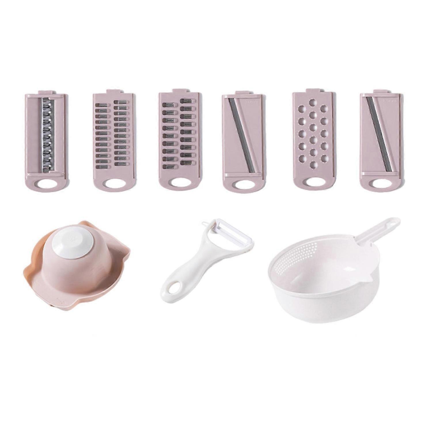 Vegetable Cutter with 6 Blades Circular Veggie Chopper with Container Cheese Grater Food-Grade