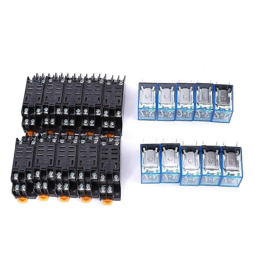 10Pcs 8 Pin Relay Base Set Coil High Quality Electronic Component LY2NJ DC 24V