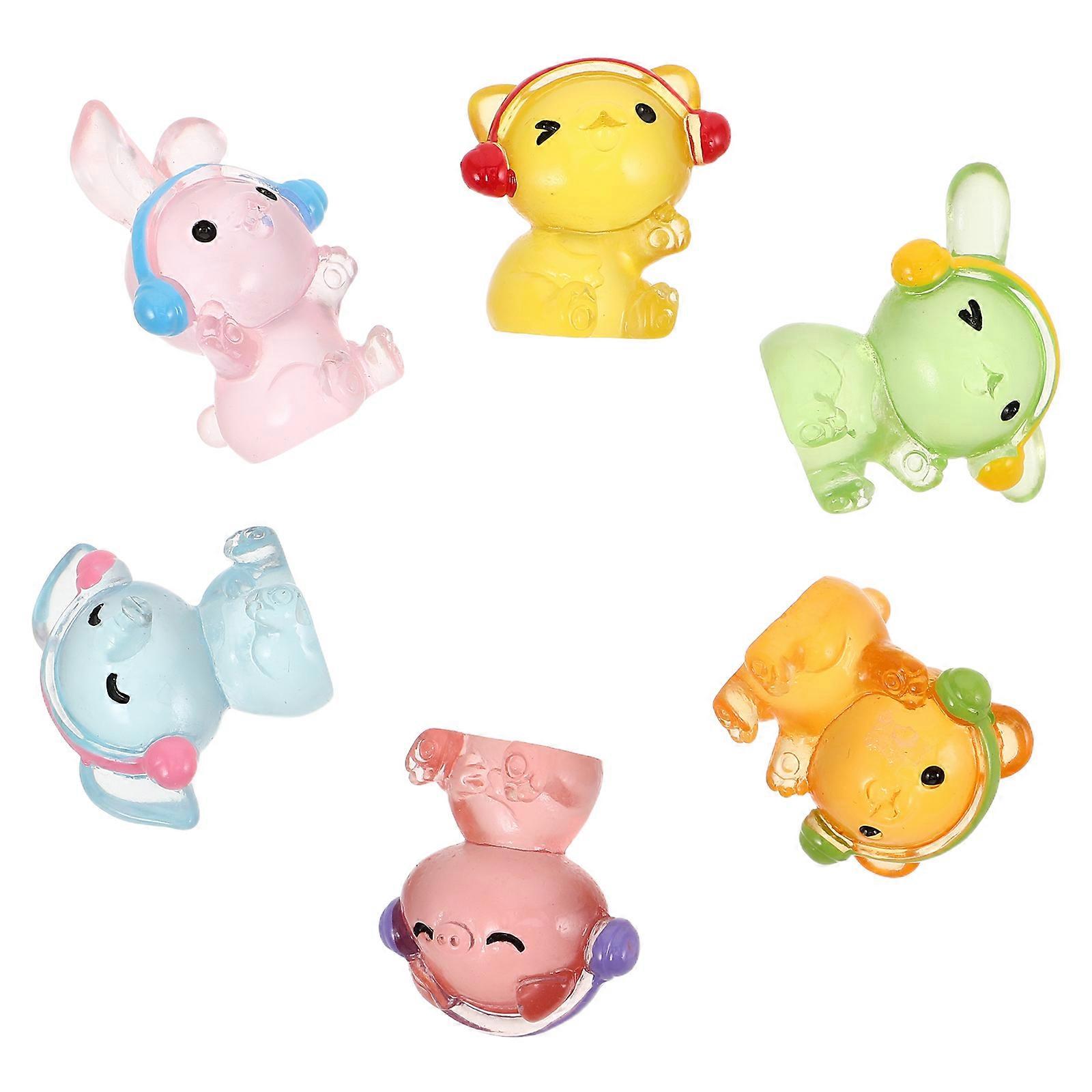 Assorted Color Miniature Animals for Desktop Micro Landscape Decor 12Pcs