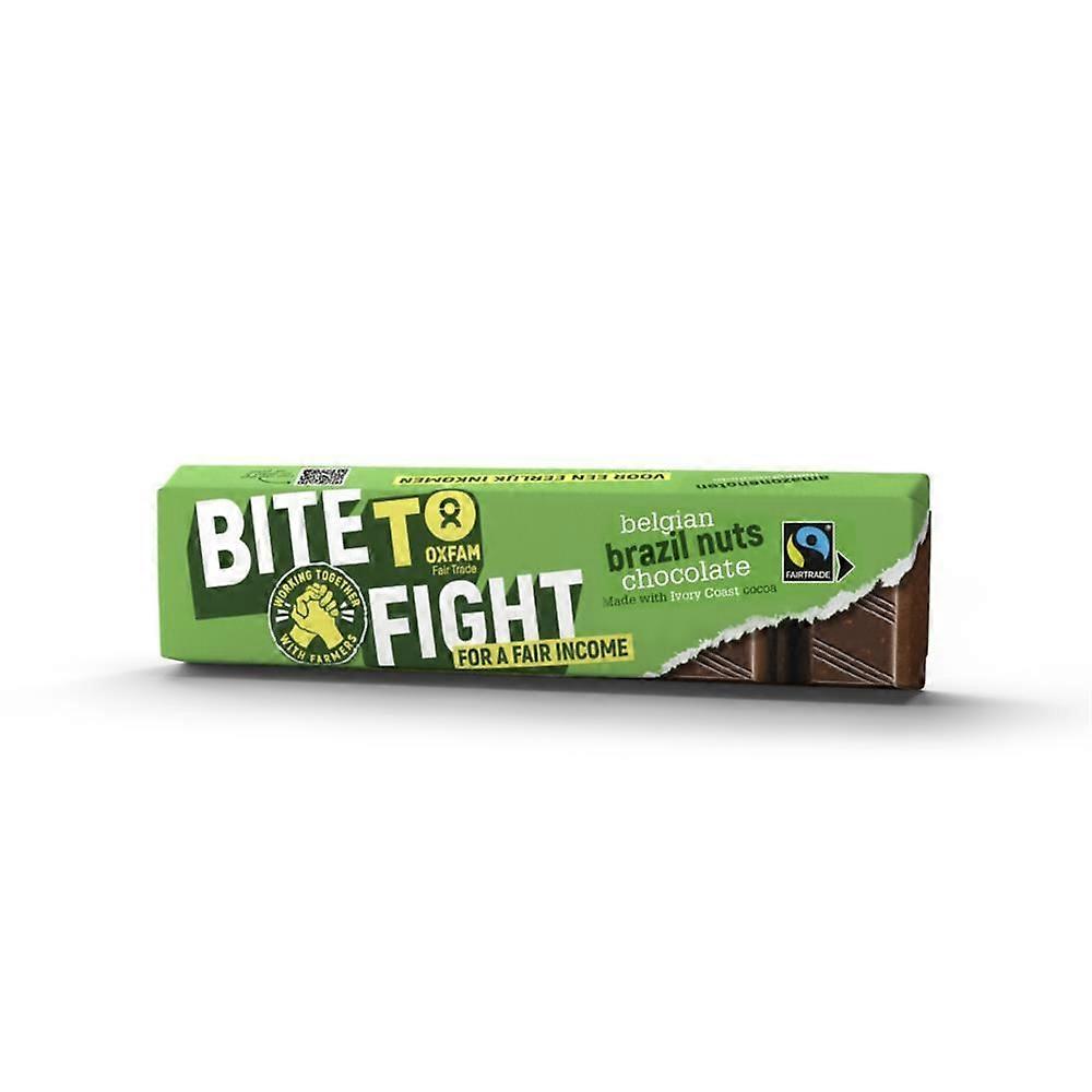 Oxfam Fair Trade BITE TO FIGHT Chocolate with Brazil Nuts 47g - 35 Pack