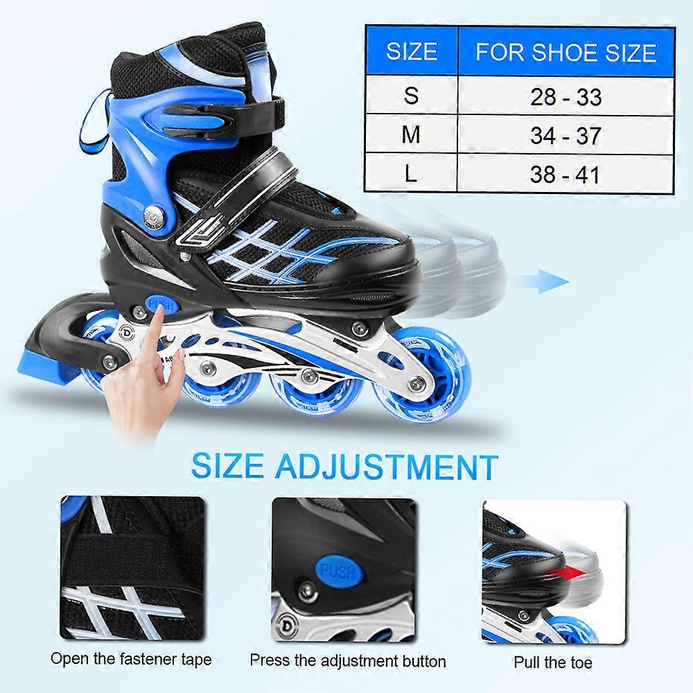 Adjustable Illuminating Inline Skates with Light Up Wheels for Kids and Youth Inline Skates for Girls Boys
