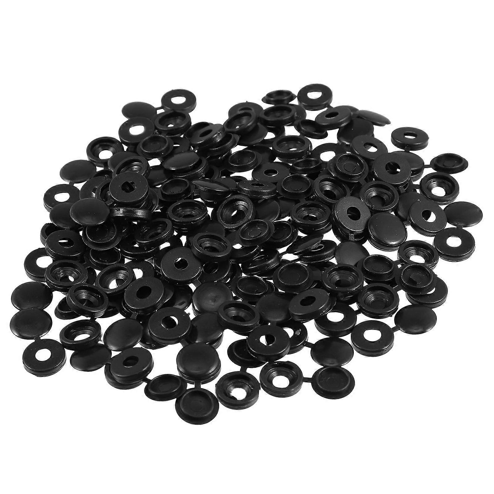 200Pcs Durable Black Plastic Screw Cover Caps For General Users Home Decoration DIY Projects Easy To Install Protecting Screws From Rusting