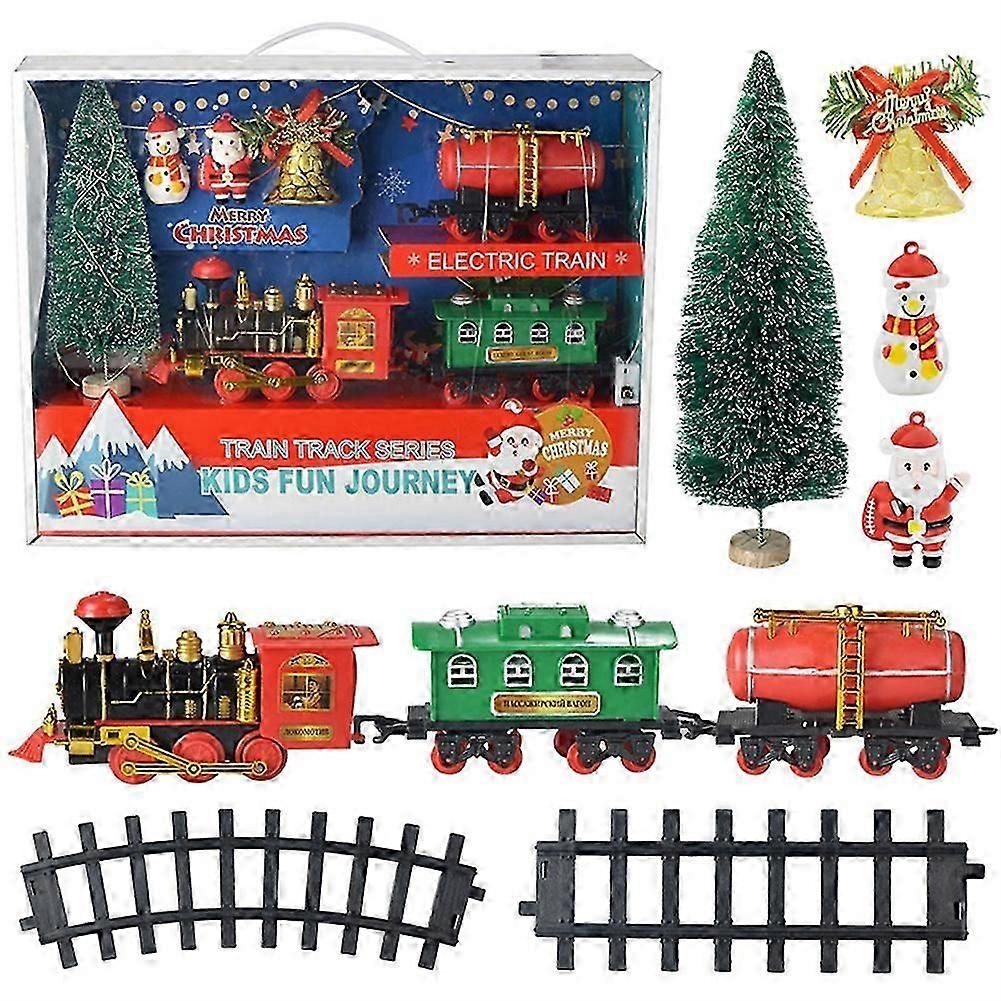 Patchwork track sound and light electric train toys Children's Christmas gift