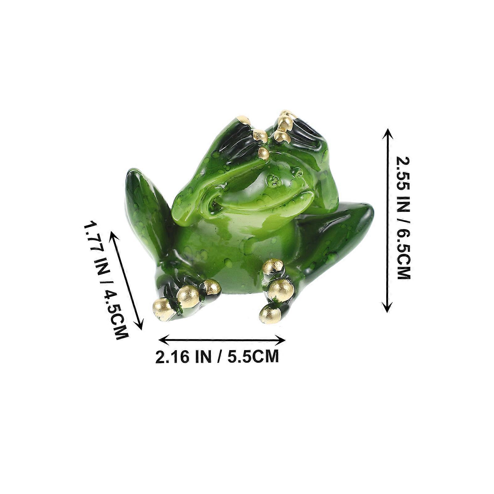 Simulation Frogs Ornament Resin Decorating 3Pcs Lovely Frogs