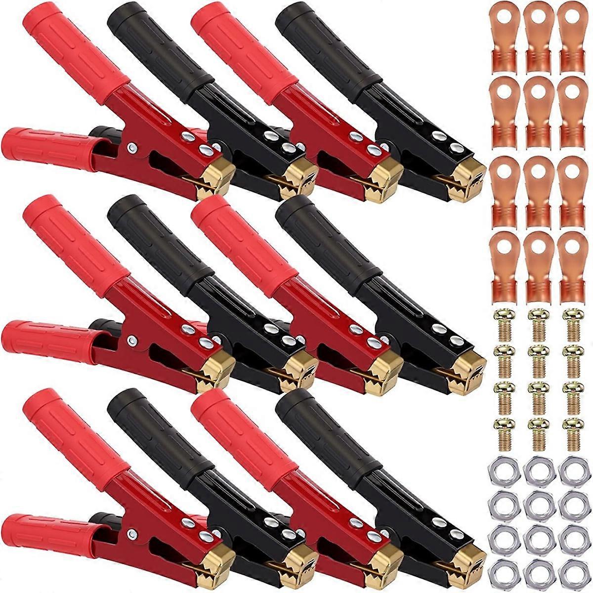 12 Pcs Battery Jumper Cable Clips 500-1000a12 Pcs Battery Jumper Cable Clips