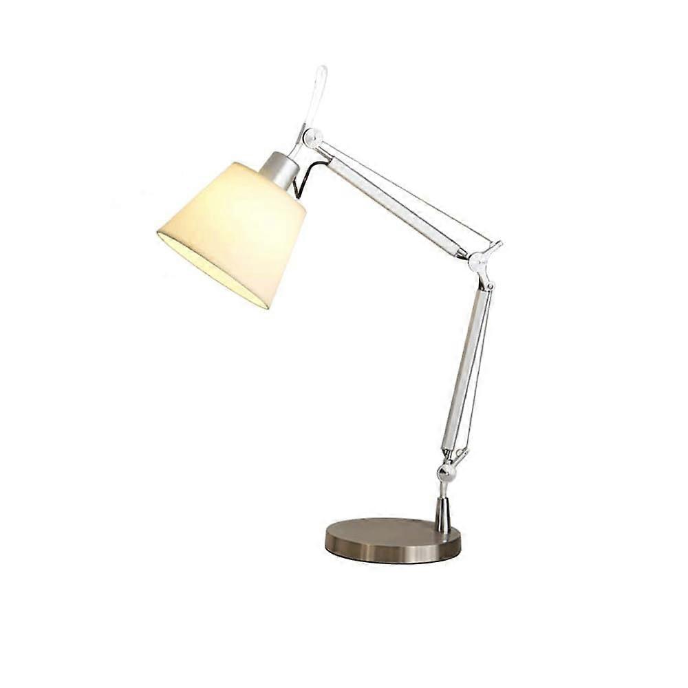 Desk Lamp Adjustable Height And Angle French Romantic Style Metal And Fabric Lampshade For Study Dorm Office Table Decor