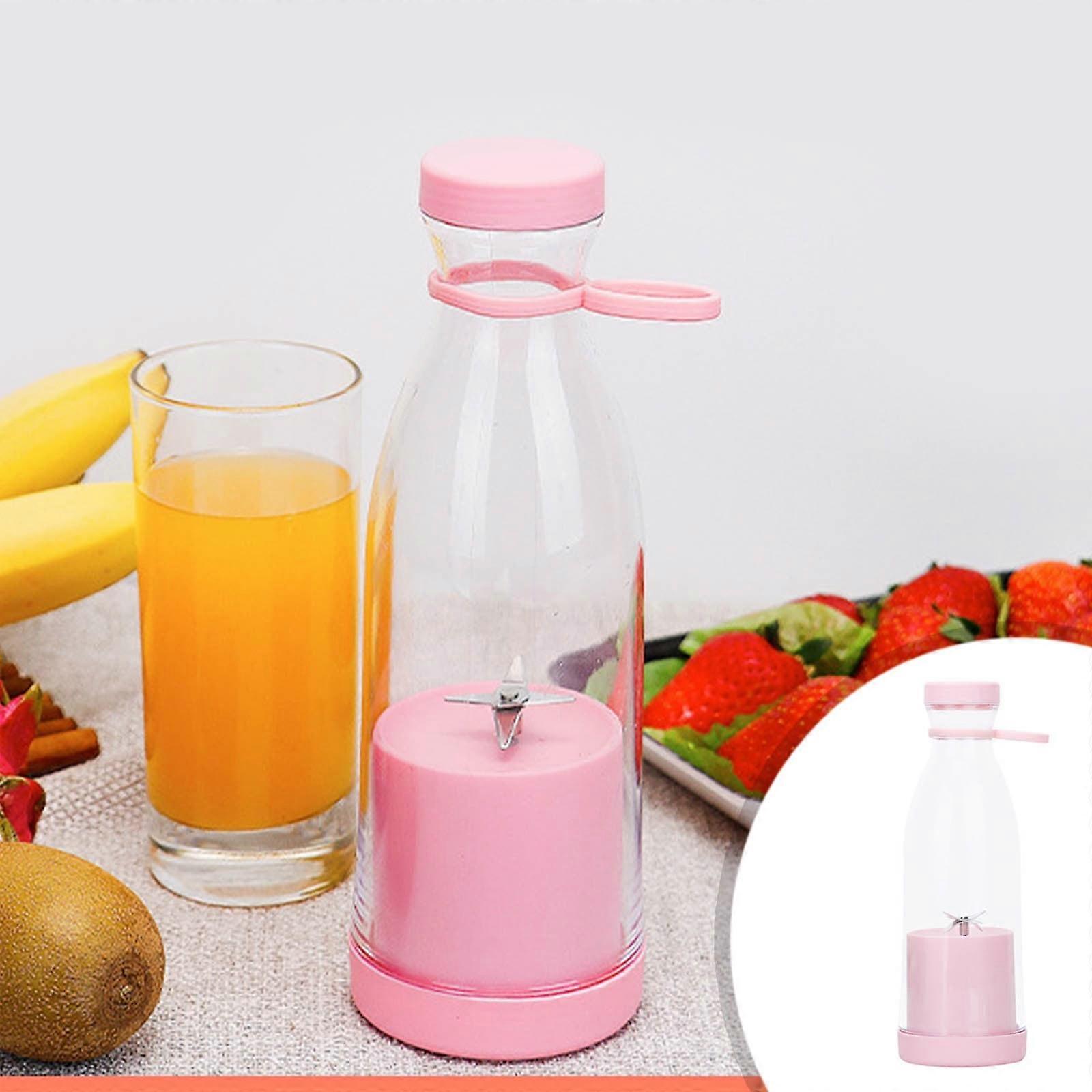 Ycolew Personal Blender, Portable USB Powered Mini Blender with 6 Blades, Travel Bottle for Shakes & Smoothies - Pink