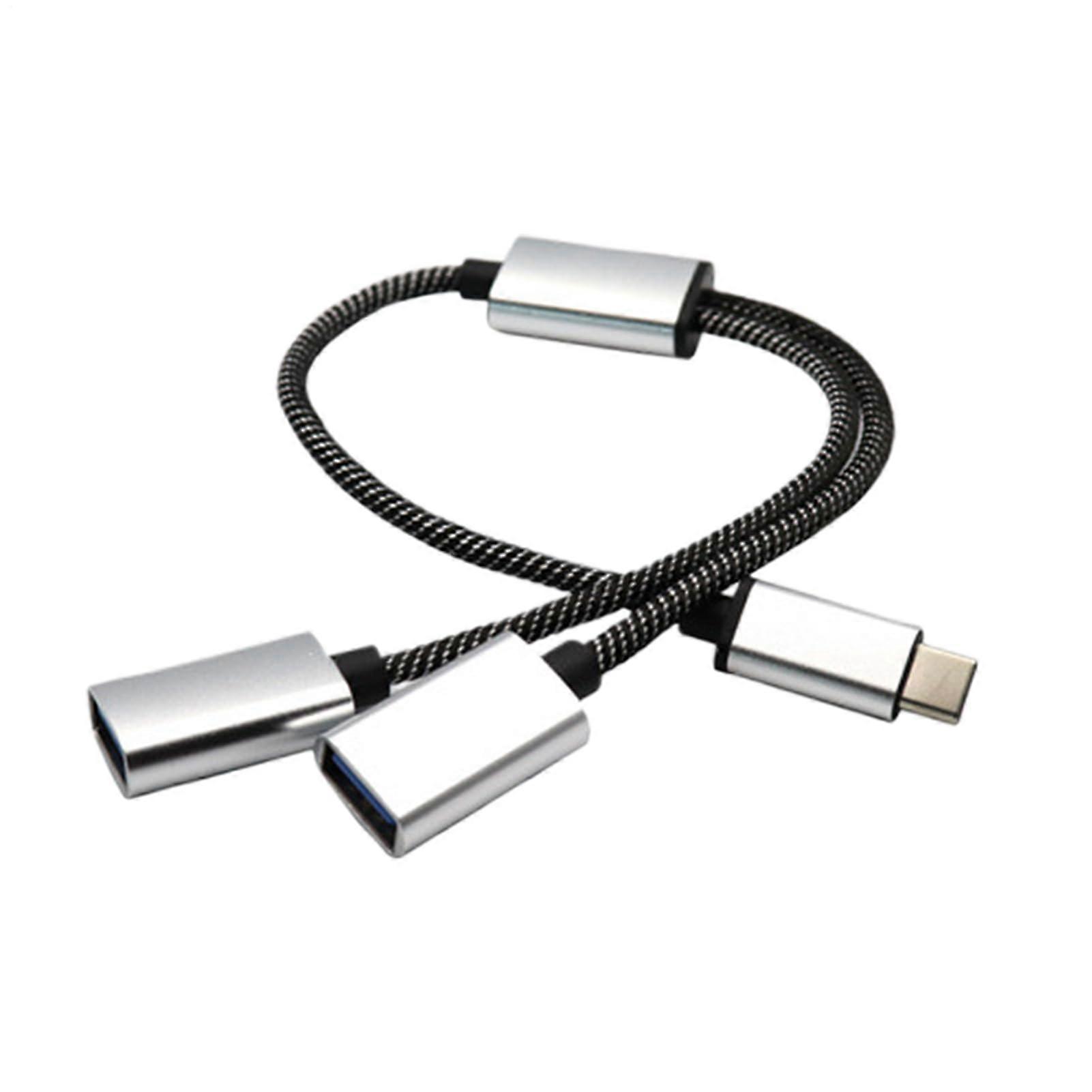 USB Splitter 2 In 1 Out, Data and Charger Cable, Compact USB Docking Station For Camera Keyboard PC Desktop Laptop
