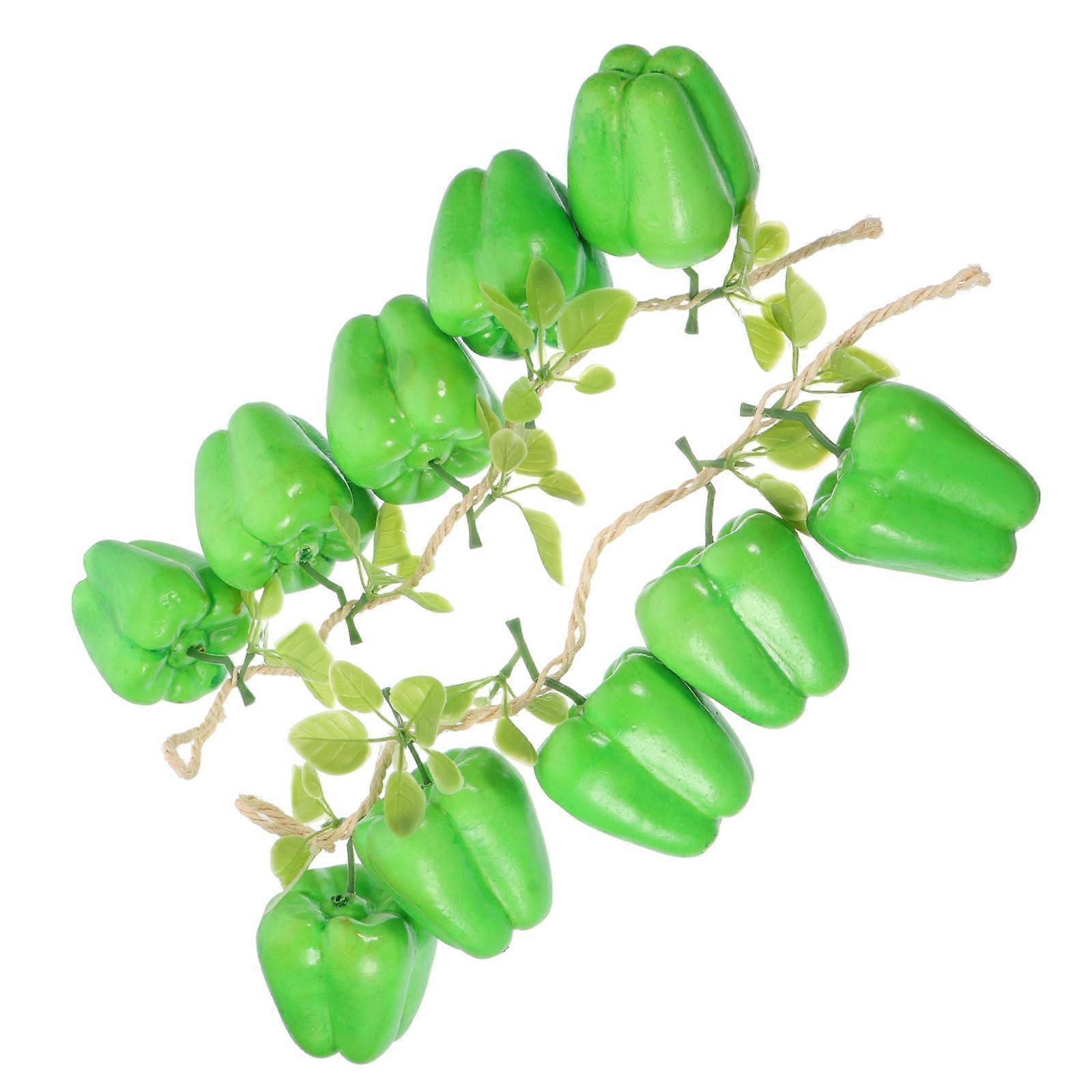 Imitation Green Pepper Decorative Pepper Models for Plaything 4Pcs