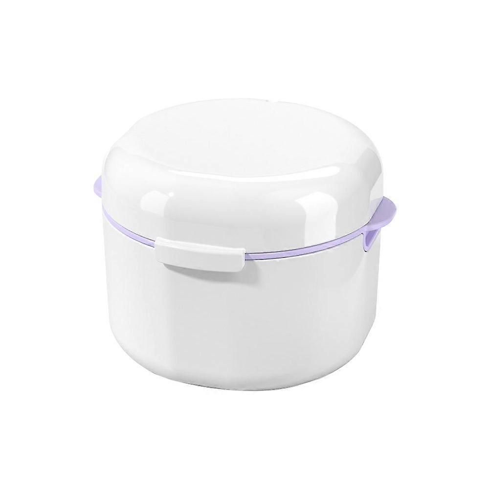 3Pcs Denture Bath Case For Hygiene Maintenance Conveniently Designed For Everyday Use Retainers In White