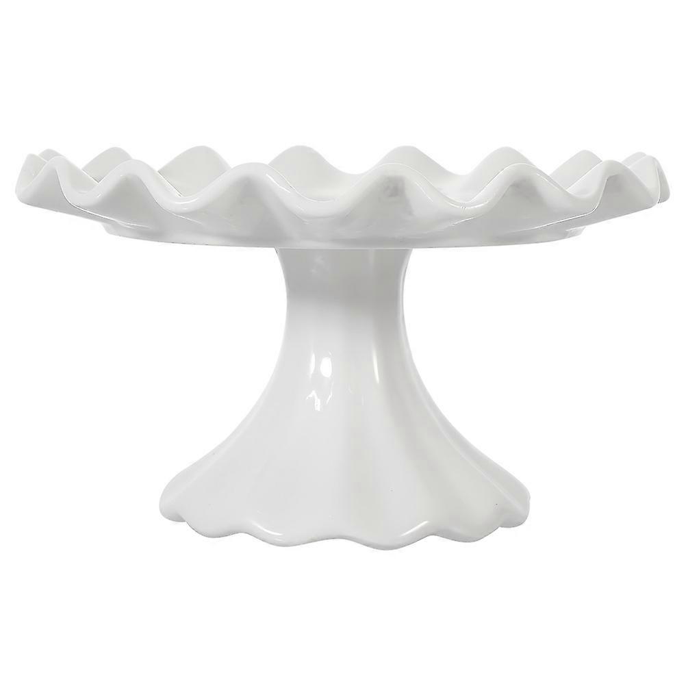 Cake Stand With Cupcake Holder Ceramic Wave Edge For Snack Presentation 9.5 Inch Diameter 1Set