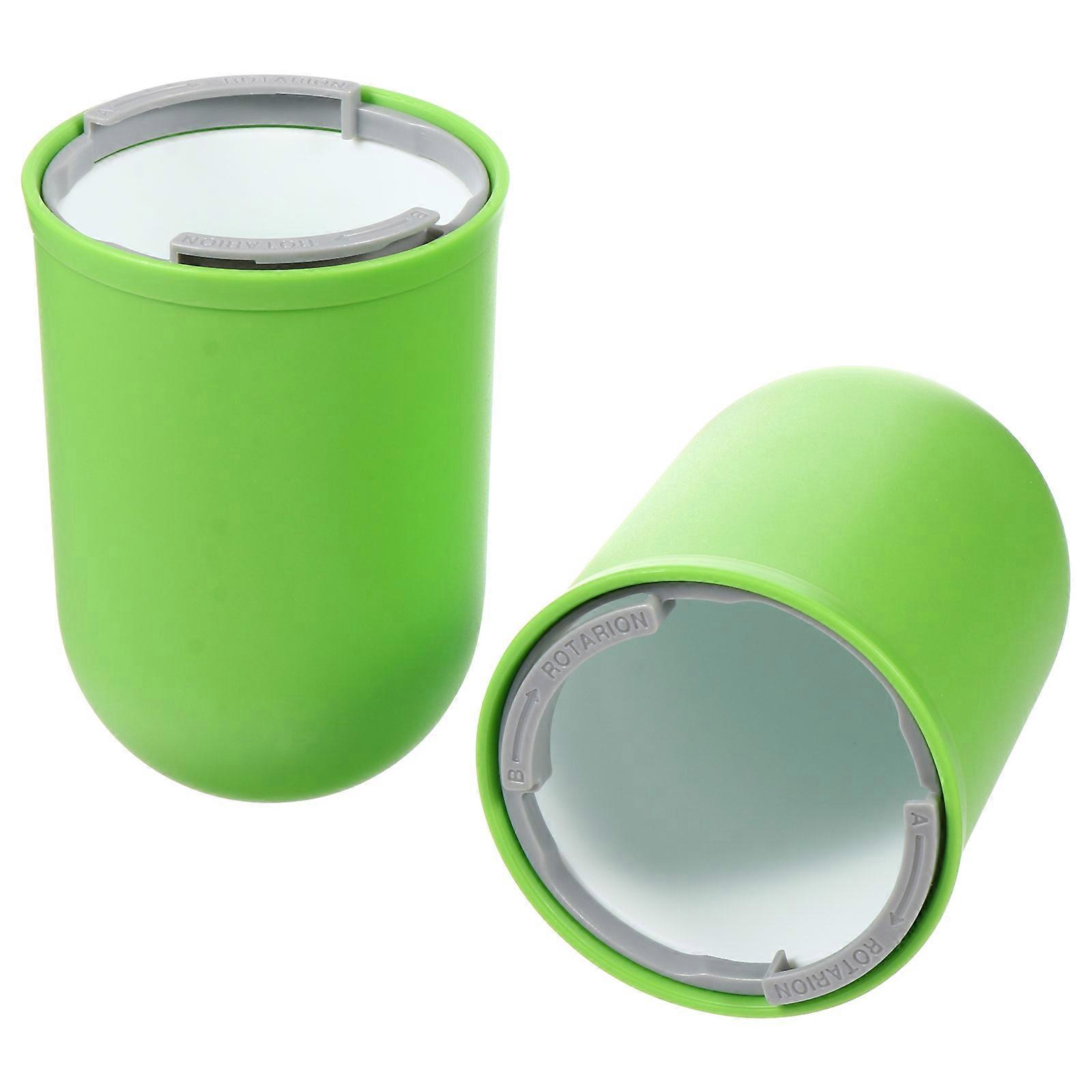 Toothbrush Container Travel Water Mug Set Toothbrushes Toothpaste Storage Portable Square Green 1Pack