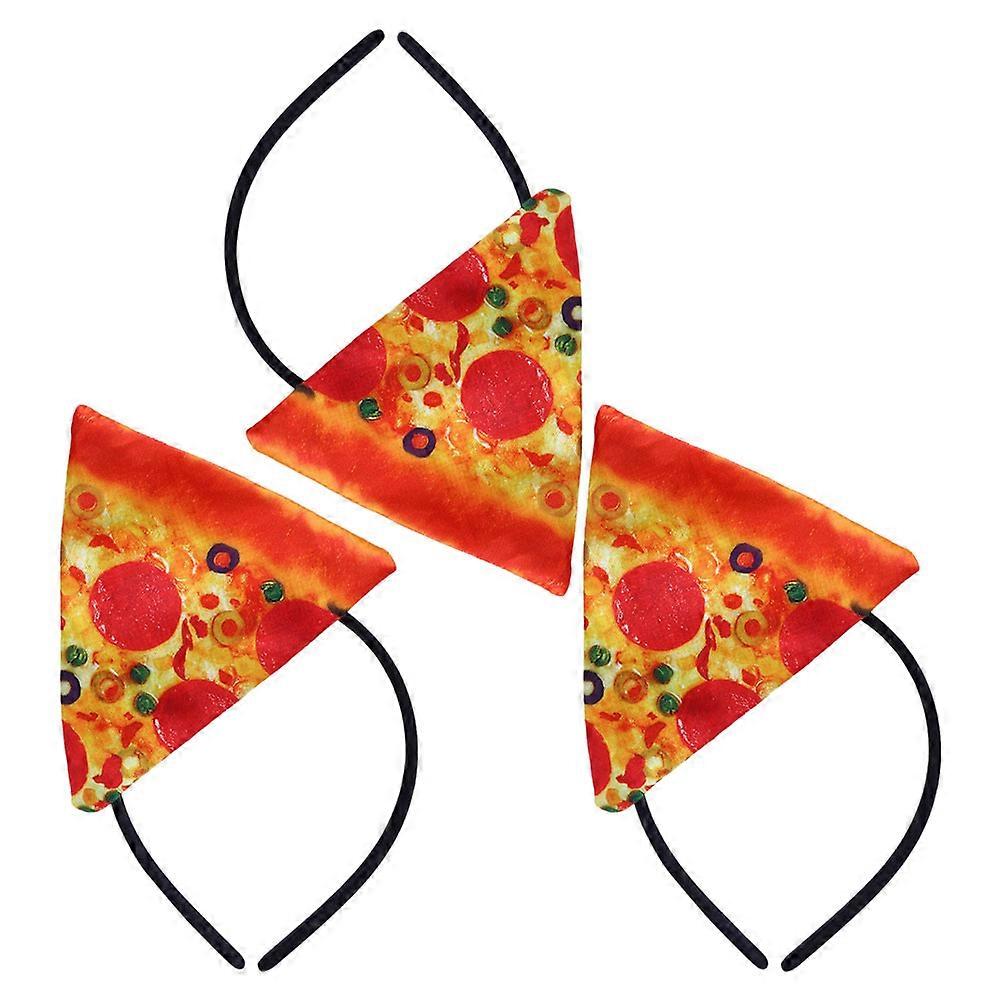 Halloween Party Accessory 3Pcs Pizza Headband Suitable for Family Gatherings and Themed Events Multi Lightweight Comfortable