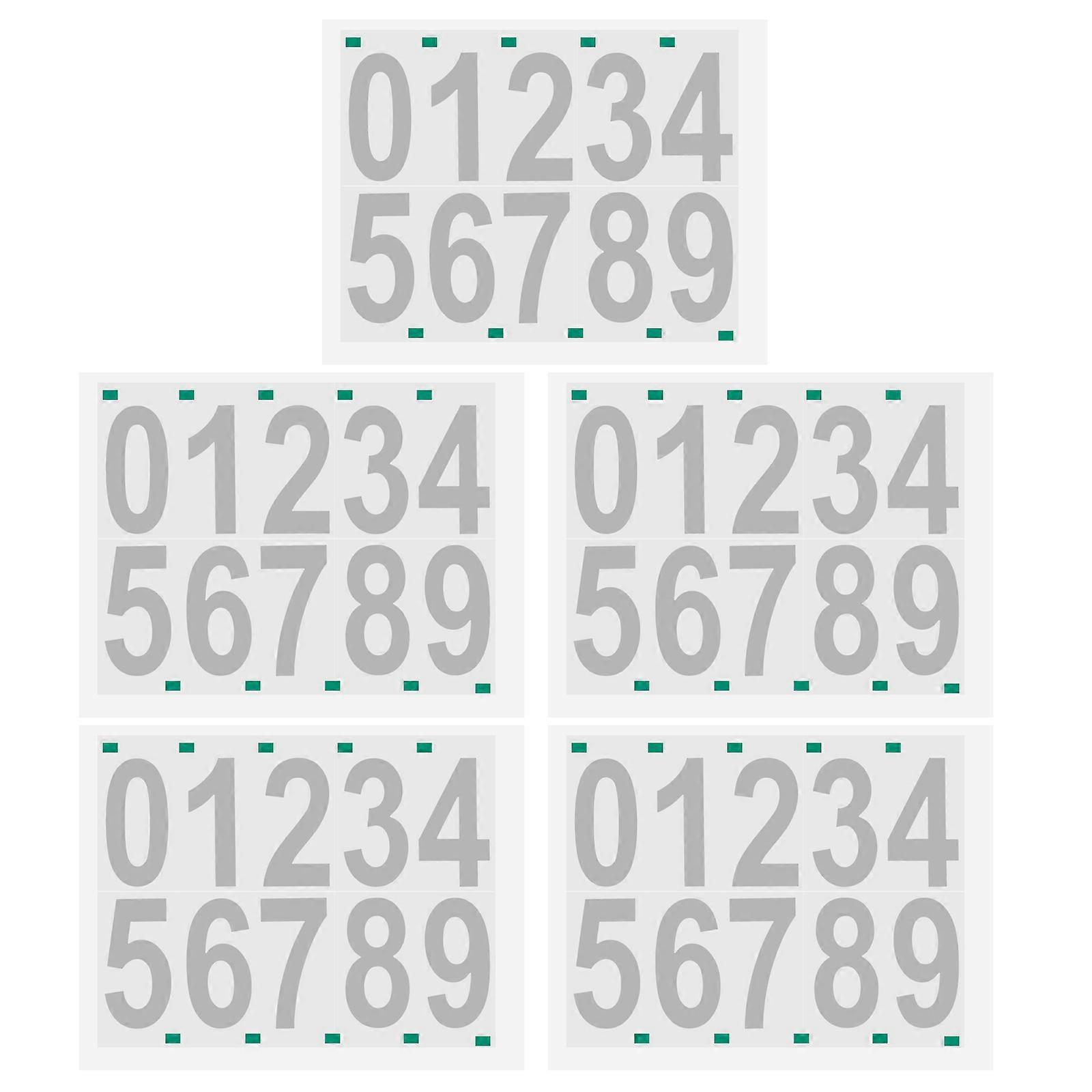 Weather-Resistant Number Shape Stickers For Mailbox Signs 9.8X5.4X0.1Cm Appearance 5 Sheets