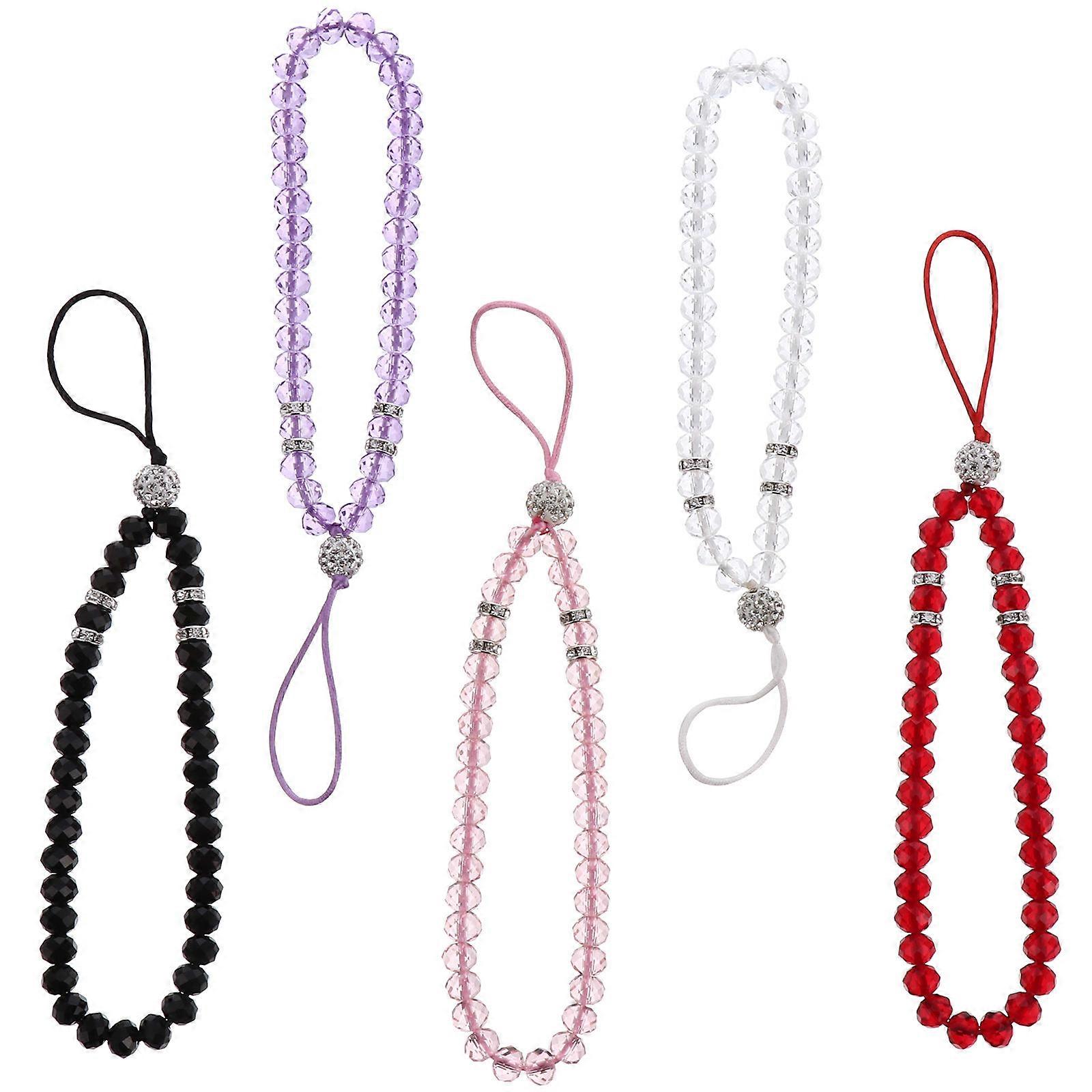 Crystal Wrist Strap Phone Chain for Decoration Use 10Pcs Set